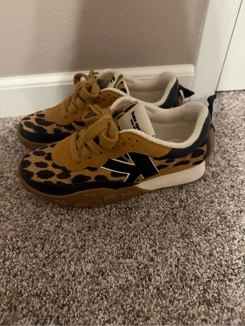 kate spade Leopard Print Sneakers in Tan and Black - Picture 3 of 5